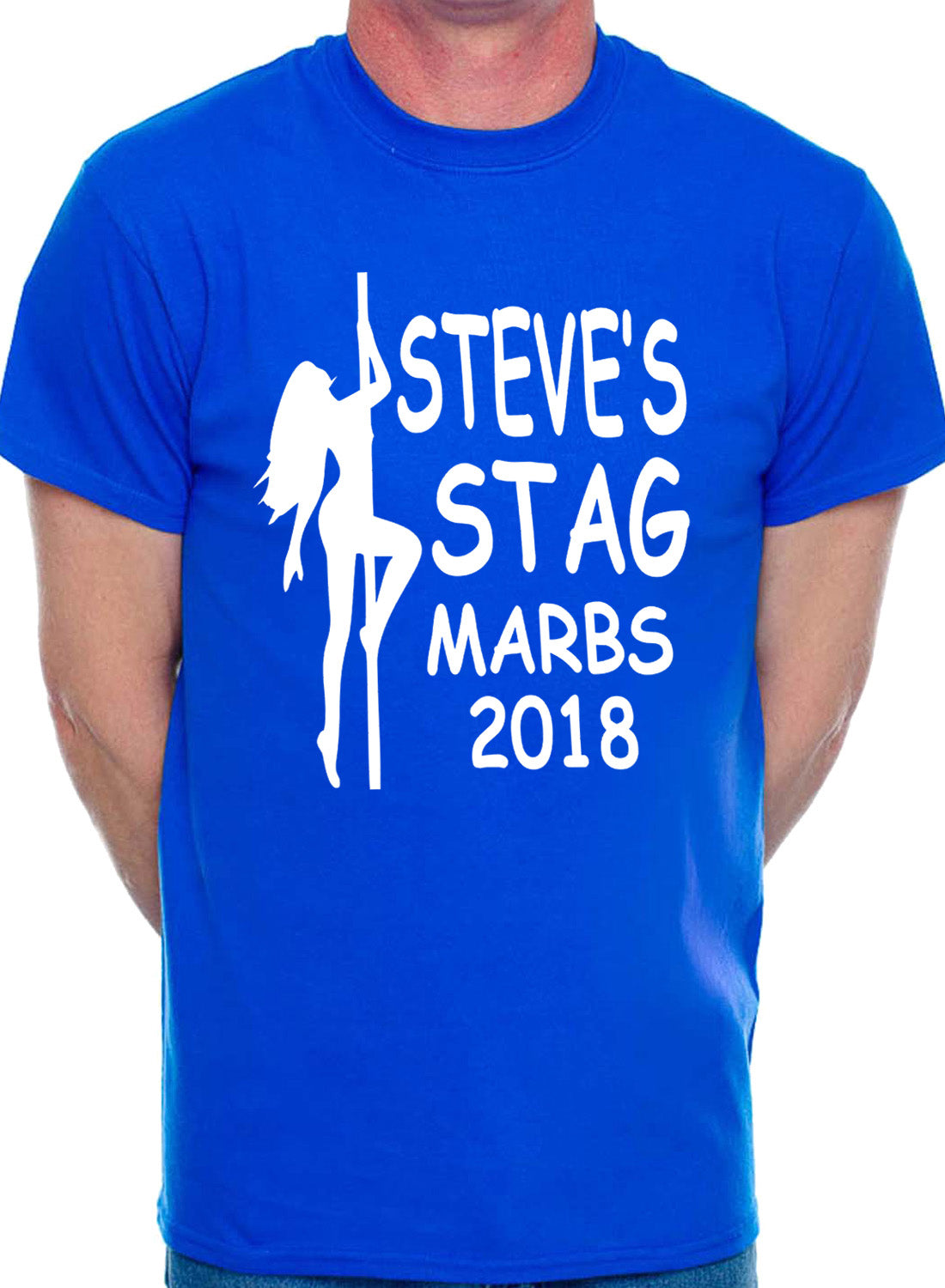 Mens Custom Stag Do T-Shirts Your Choice Of Name Steve's Stag Night