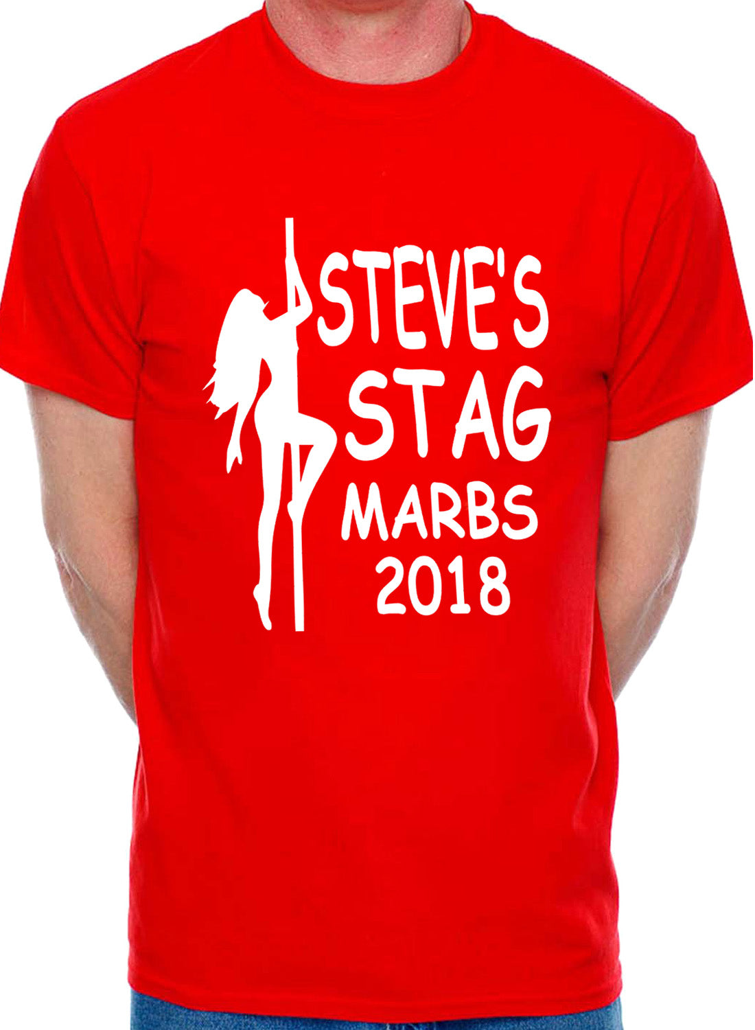 Mens Custom Stag Do T-Shirts Your Choice Of Name Steve's Stag Night