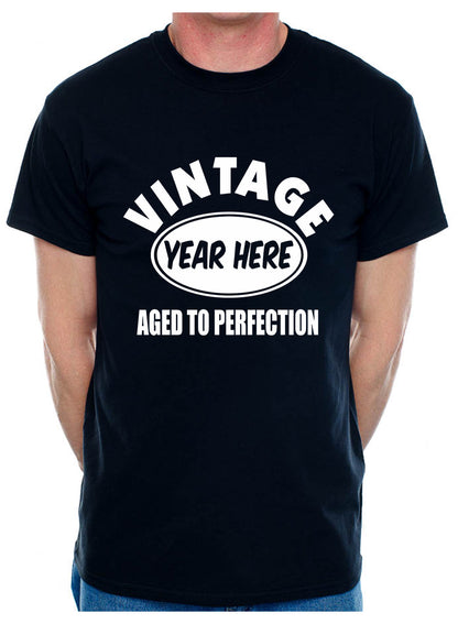 Personalised Mens T-Shirt Birth Year Here Custom