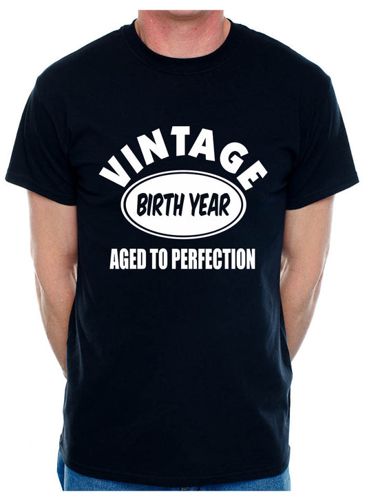 Customised Mens T-Shirt Gift Birth Year Here Vintage