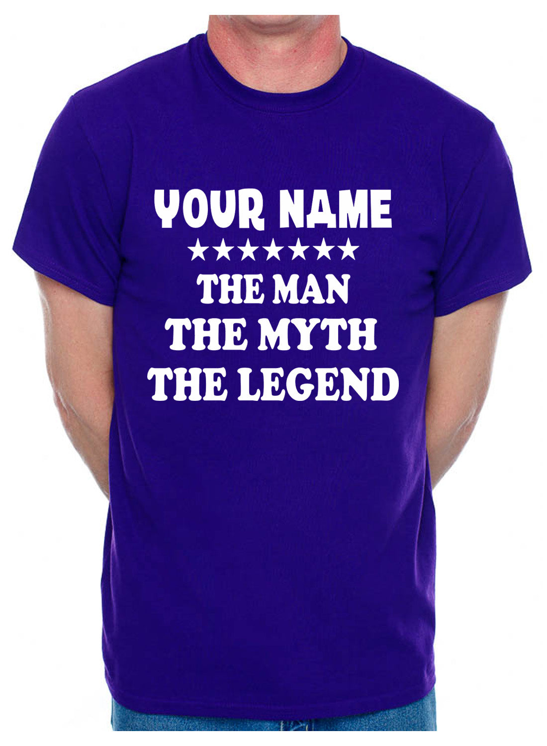 Personalised Mens Tee Gift The Man The Myth Your Name Here Custom T-shirt