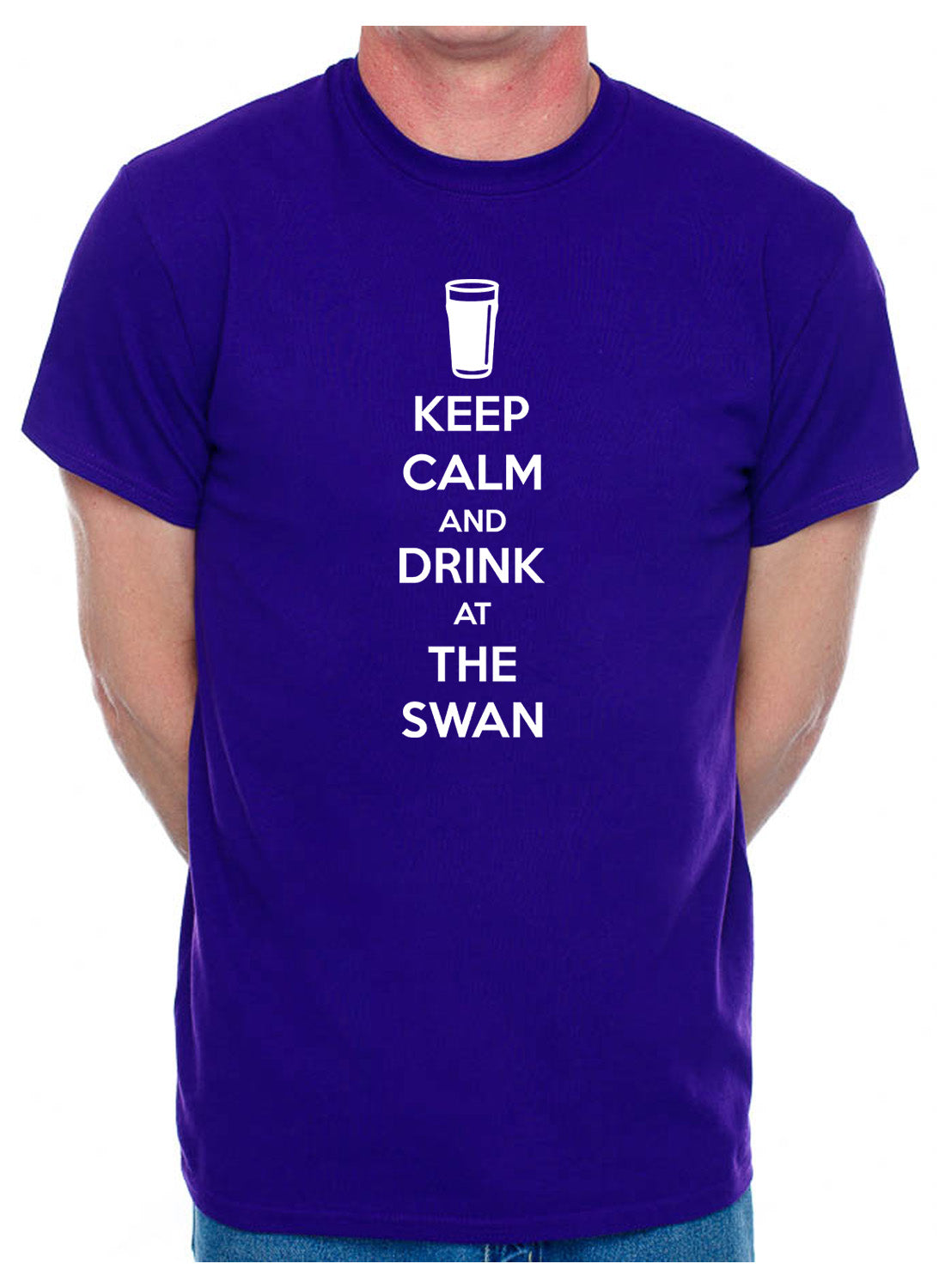 Customised Adult T-Shirt Keep Calm And Drink At The Swan Any Pub Name