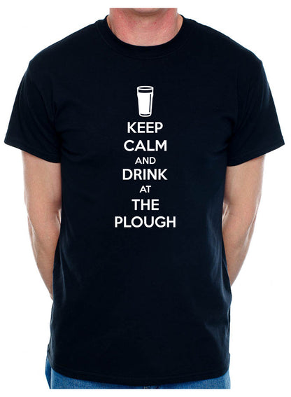 Mens Personalised Pub Keep Calm T-Shirt The Plough Or Any Pub You Like