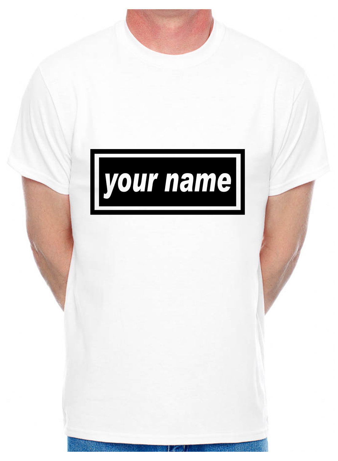 Customised T-Shirt Your Name You Choose The Name Word Song Mens