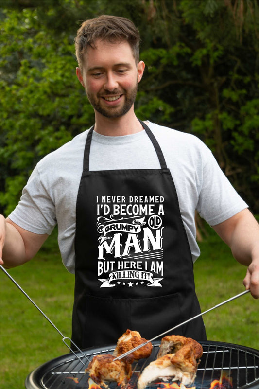 I've Become A Grumpy Old Man Funny BBQ Apron Baking Crafting Cooking Apron