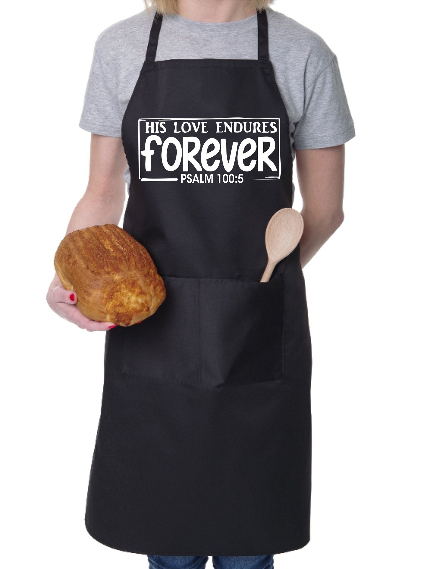 His Love Endures Church Christian Funny Apron Baking Cooking Apron