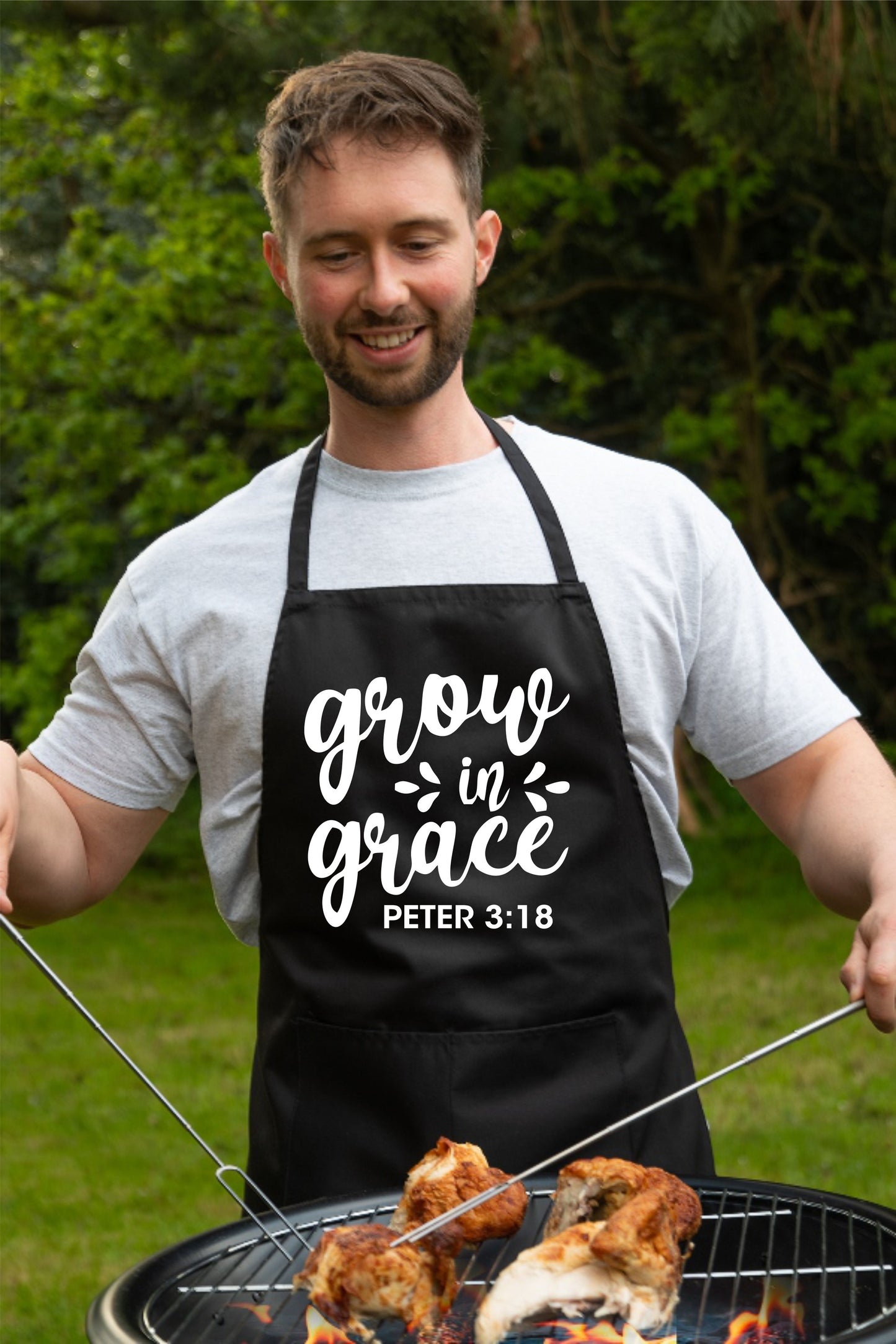 Grow In Grace Church Christian Funny Apron Baking Cooking Apron