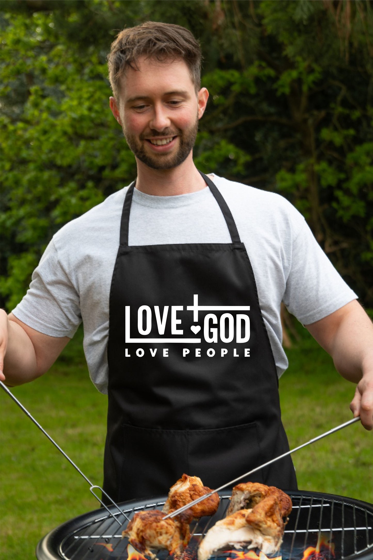 Love God Love People Church Christian Funny Apron Baking Cooking Apron