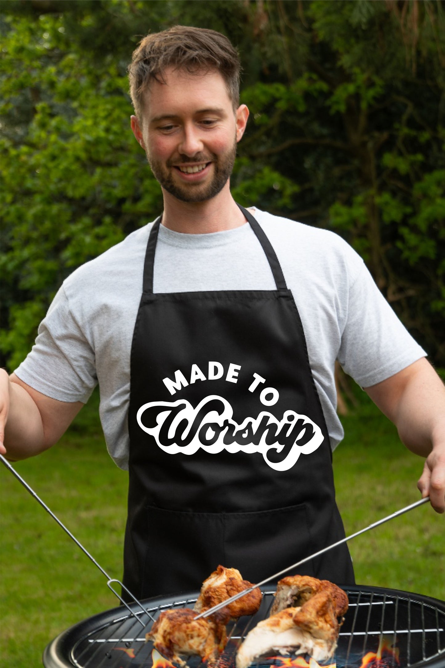 Made To Worship Church Christian Funny Apron Baking Cooking Apron