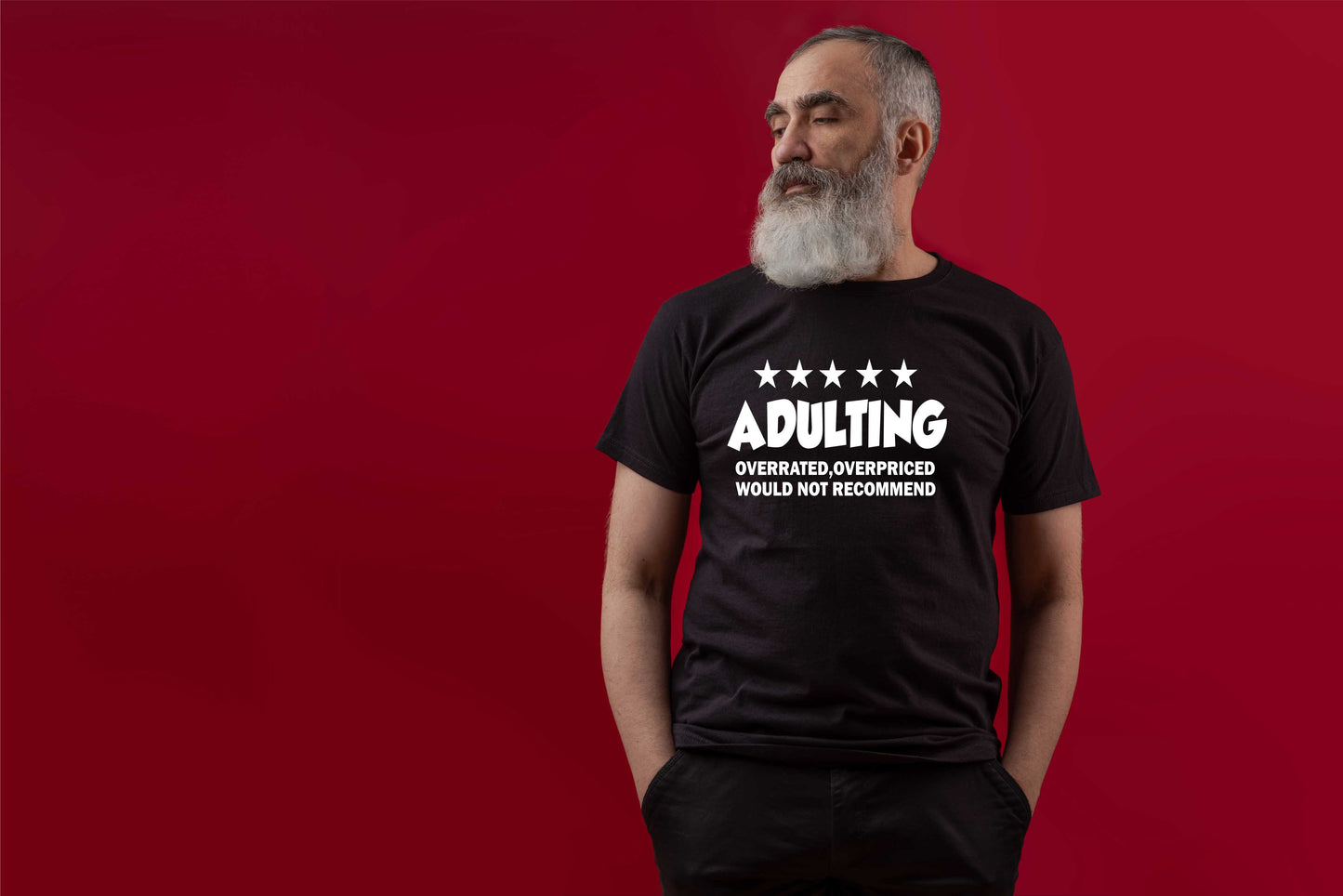 Adulting Is Over Rated T-Shirt Funny Slogan Birthday Men Man's Tee