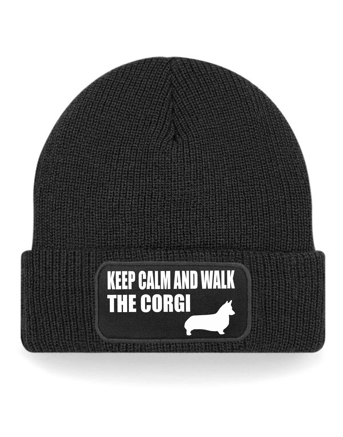 Keep Calm & Walk The Corgi  Beanie Hat Dog Lovers Gift Great For Men & Ladies