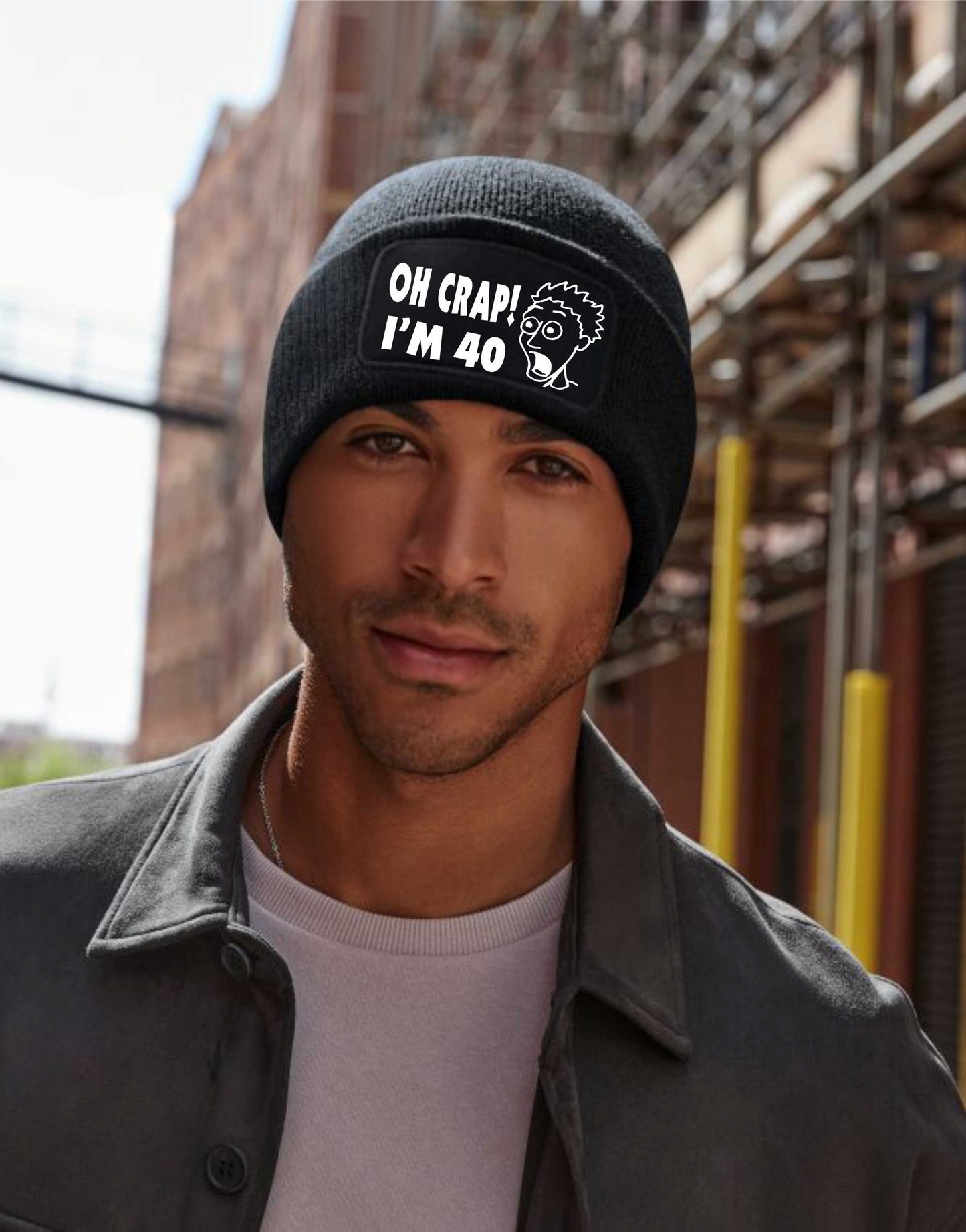 Oh Crap I'm 40 Beanie Hat 40th Birthday Gift For Men & Ladies