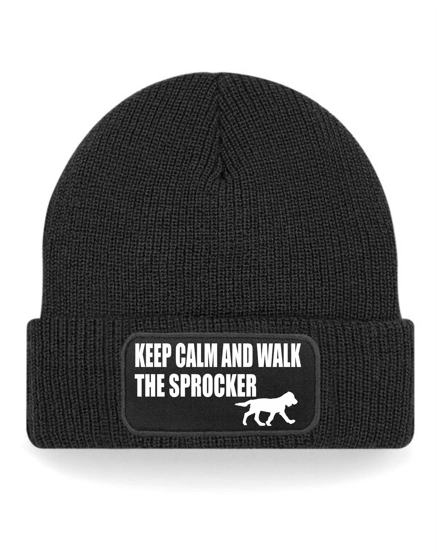 Keep Calm Walk The Sprocker Beanie Hat Dog Lovers Gift For Men & Ladies