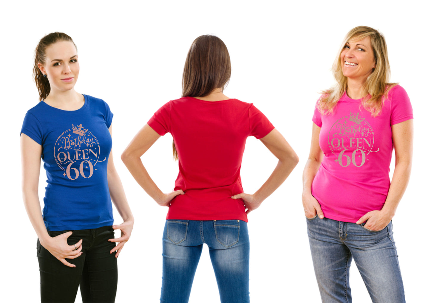 Birthday Queen 60 Ladies Fit T-Shirt 60th Birthday Gift Womens Tee In Rose Gold