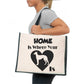 Home Is Where The Greyhound Is Tote Bag Dog Lovers Ladies Canvas Shopper