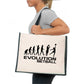 Evolution Of Netball Tote Bag Birthday Sports Gift For Ladies Canvas Shopper