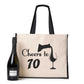 Cheers To 70 Tote Bag 70th Birthday Gift Ladies Canvas Shopper