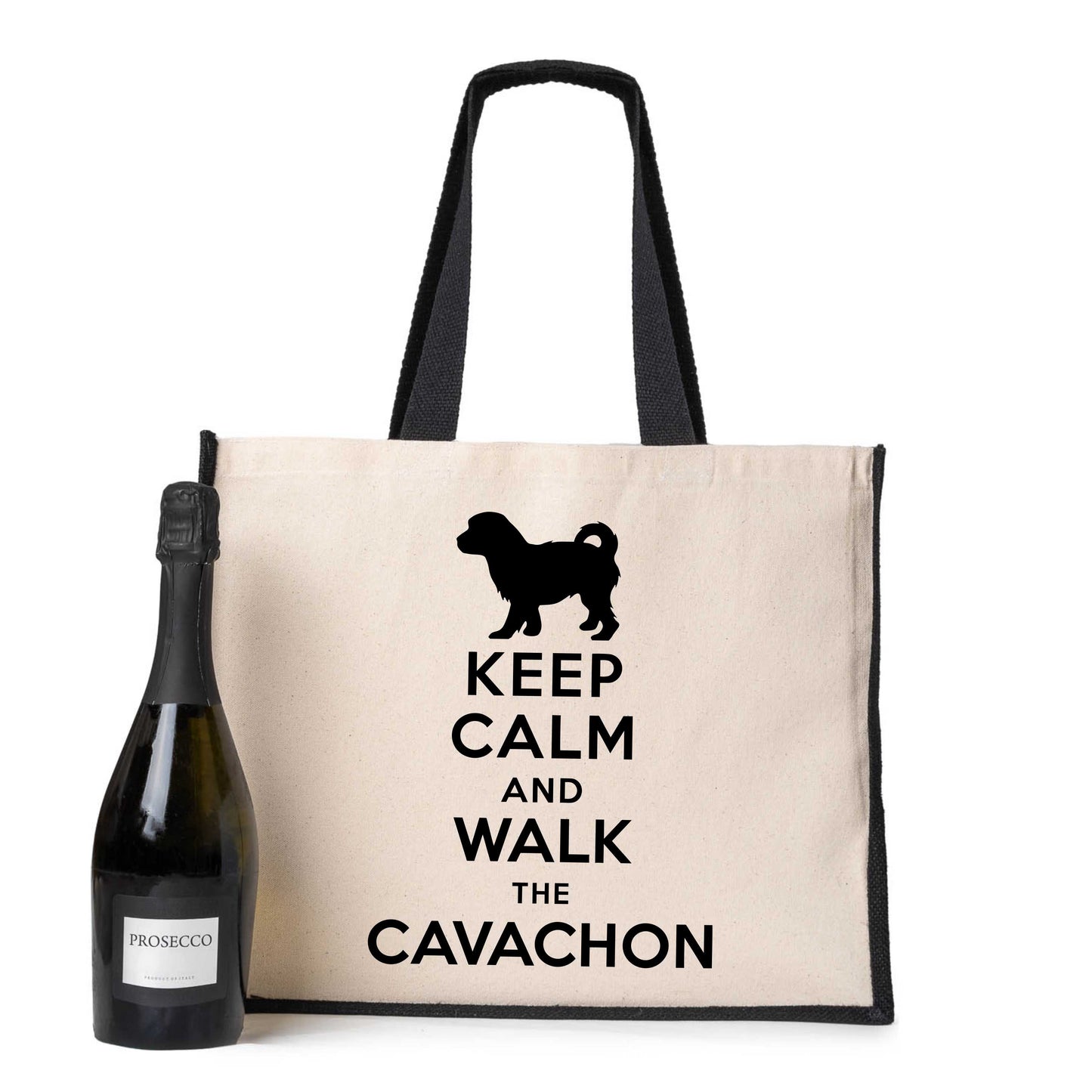 Keep Calm & Walk The Cavachon Tote Bag Dog Lovers Ladies Canvas Shopper