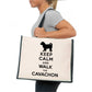 Keep Calm & Walk The Cavachon Tote Bag Dog Lovers Ladies Canvas Shopper