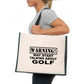 Warning May Talk Golf Tote Bag Gift Golfer's Gift Ladies Canvas Shopper