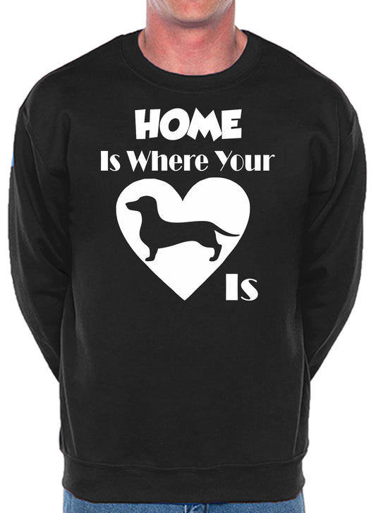 Home Is Where The Daschund Is Dog Lover Unisex Sweatshirt