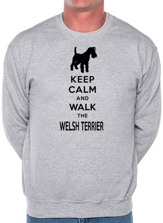 Keep Calm & Walk Welsh Terrier Dog Lover Unisex Sweatshirt