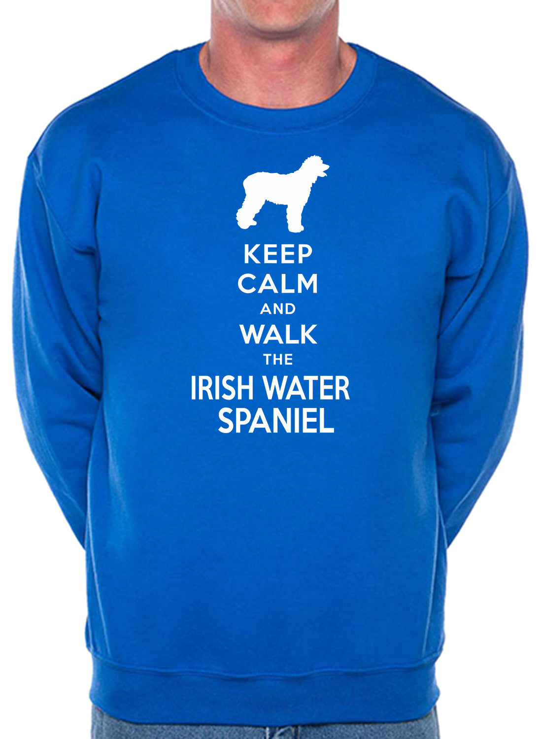 Keep Calm & Walk Irish Water Spaniel Dog Lover Unisex Sweatshirt