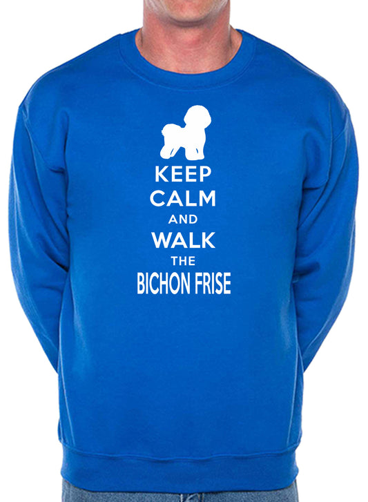 Keep Calm & Walk Bichon Frise Dog Lover Sweatshirt