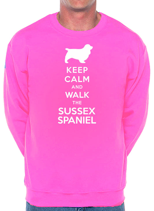 Keep Calm & Walk Sussex Spaniel Dog Lover Sweatshirt