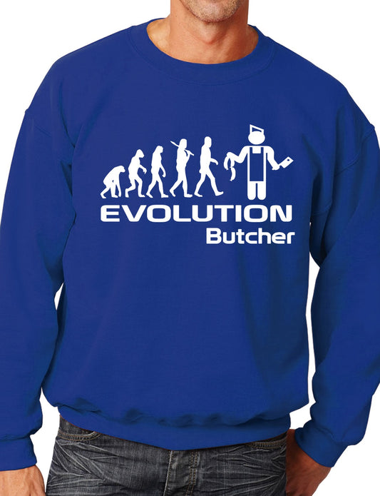 Evolution Of A Butcher Job Work Unisex Sweatshirt Sizes S-XXL