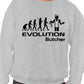 Evolution Of A Butcher Job Work Unisex Sweatshirt Sizes S-XXL