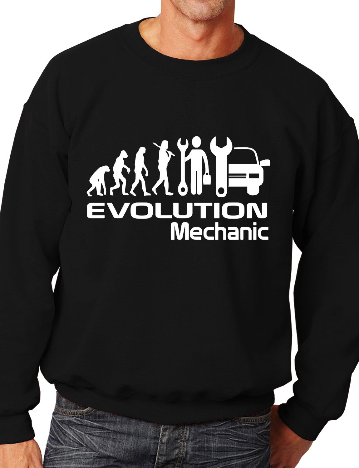 Evolution Of A Mechanic Job Work Unisex Sweatshirt Sizes S-XXL