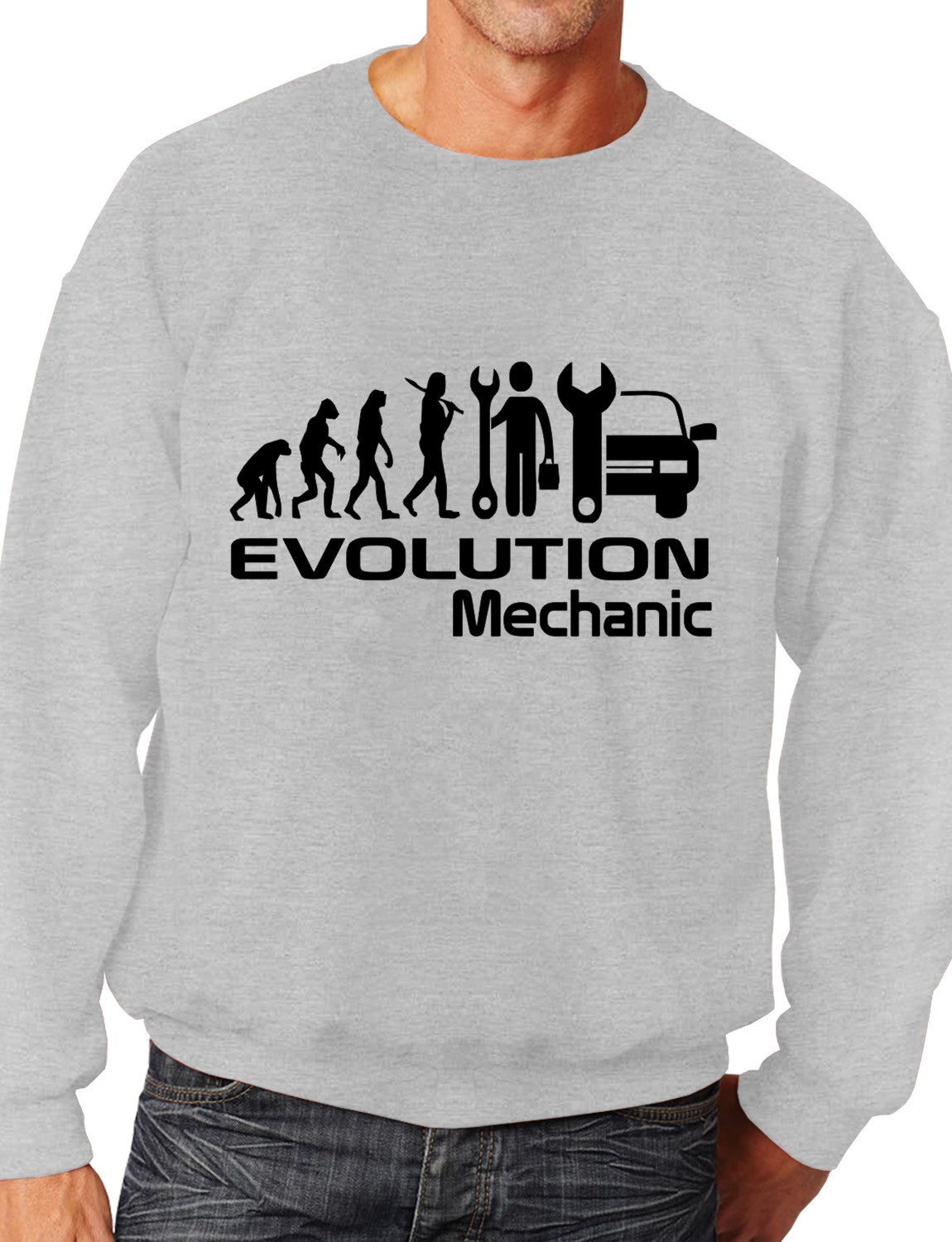 Evolution Of A Mechanic Job Work Unisex Sweatshirt Sizes S-XXL