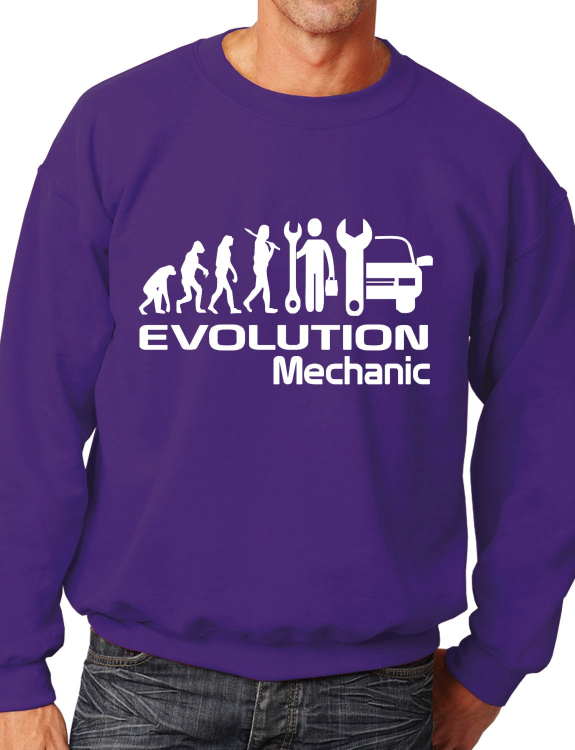 Evolution Of A Mechanic Job Work Unisex Sweatshirt Sizes S-XXL