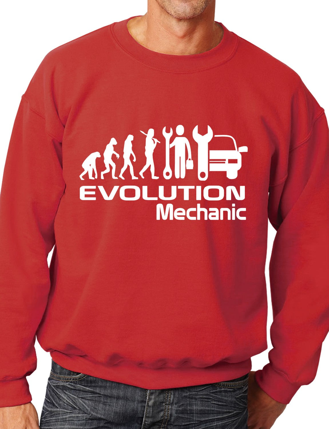 Evolution Of A Mechanic Job Work Unisex Sweatshirt Sizes S-XXL