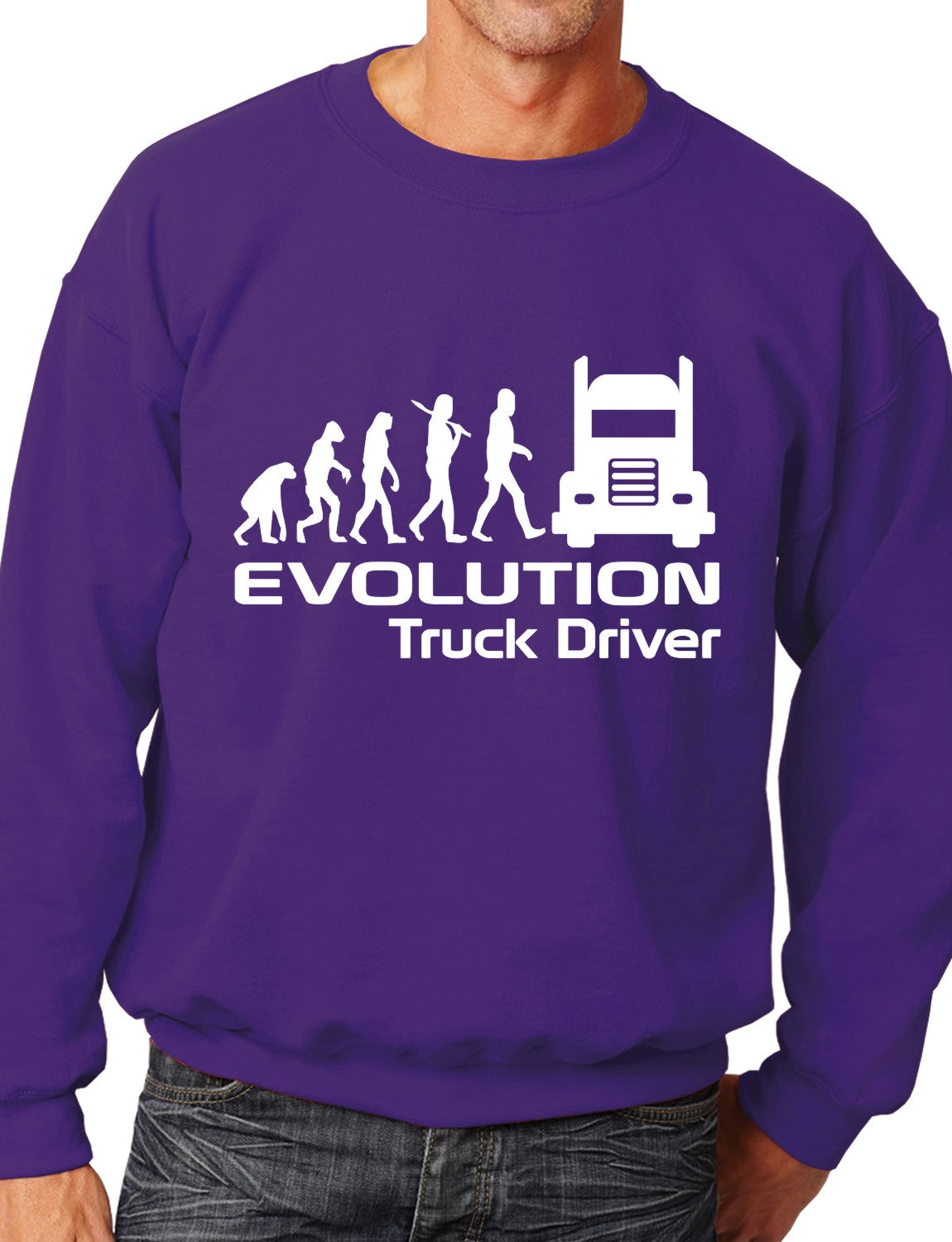 Evolution Of A Trucker Driver Job Work Unisex Sweatshirt Sizes S-XXL