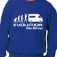 Evolution Of A Van Driver Job Work Unisex Sweatshirt Sizes S-XXL