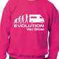 Evolution Of A Van Driver Job Work Unisex Sweatshirt Sizes S-XXL