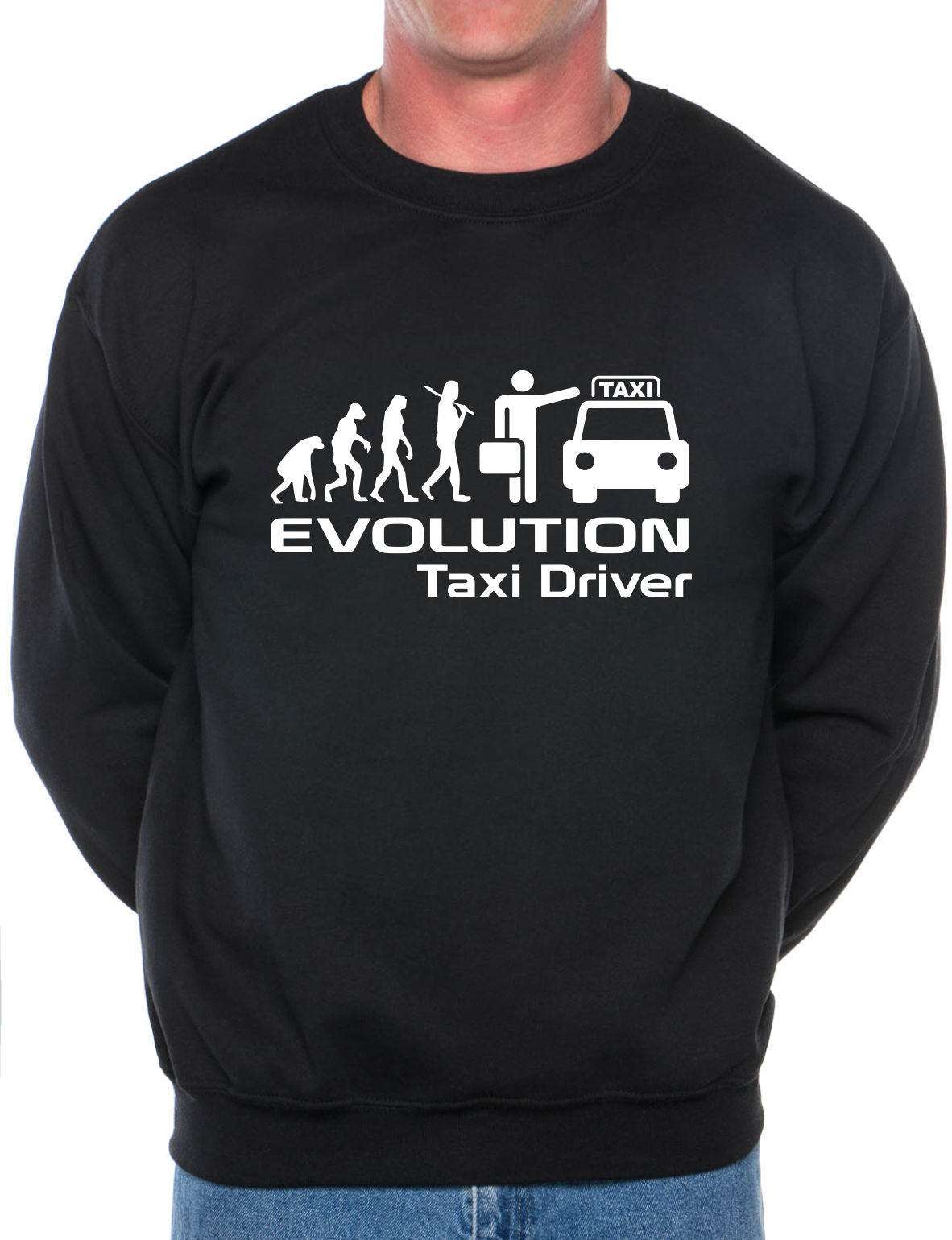 Evolution Of A Taxi Driver Job Work Unisex Sweatshirt Sizes S-XXL