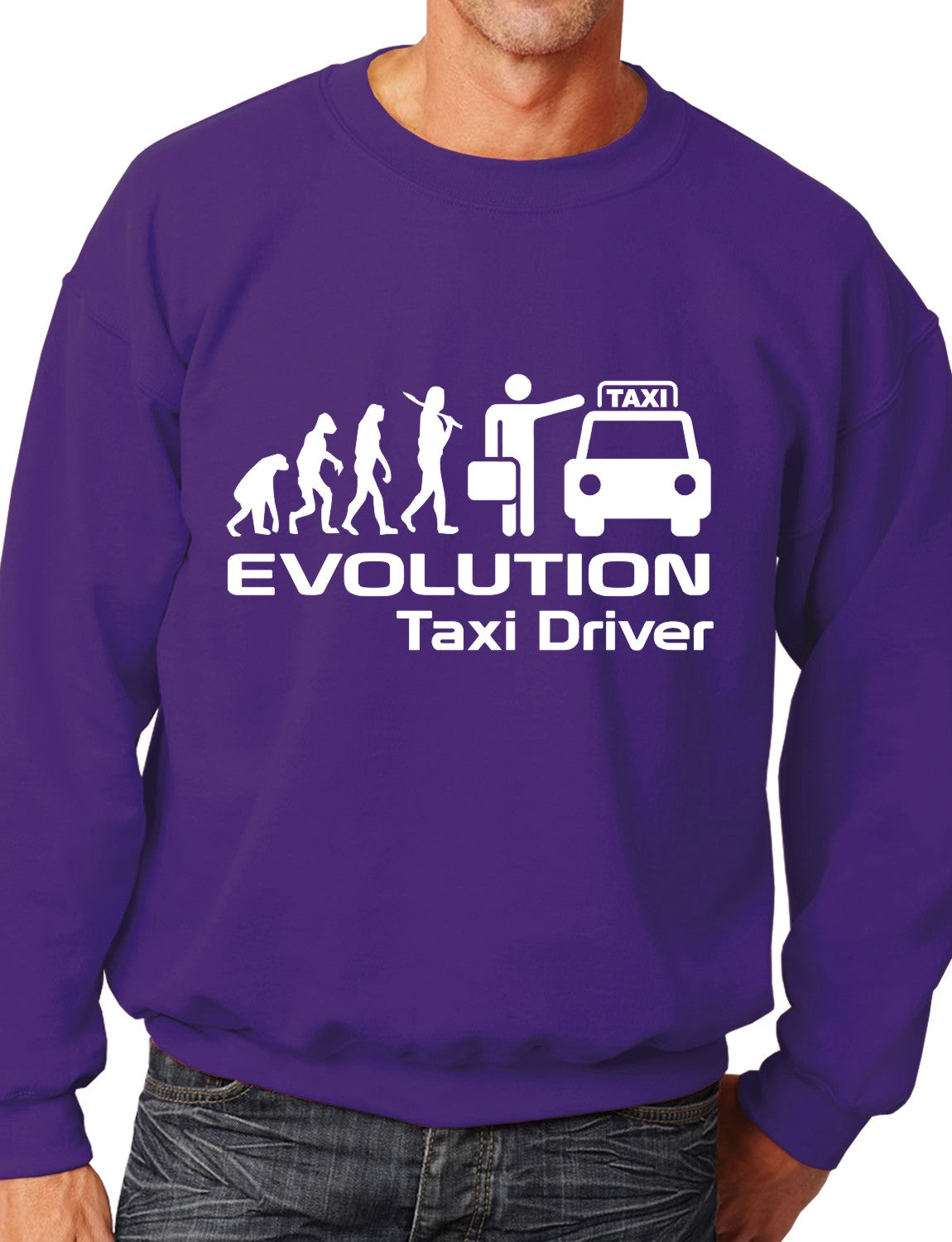 Evolution Of A Taxi Driver Job Work Unisex Sweatshirt Sizes S-XXL