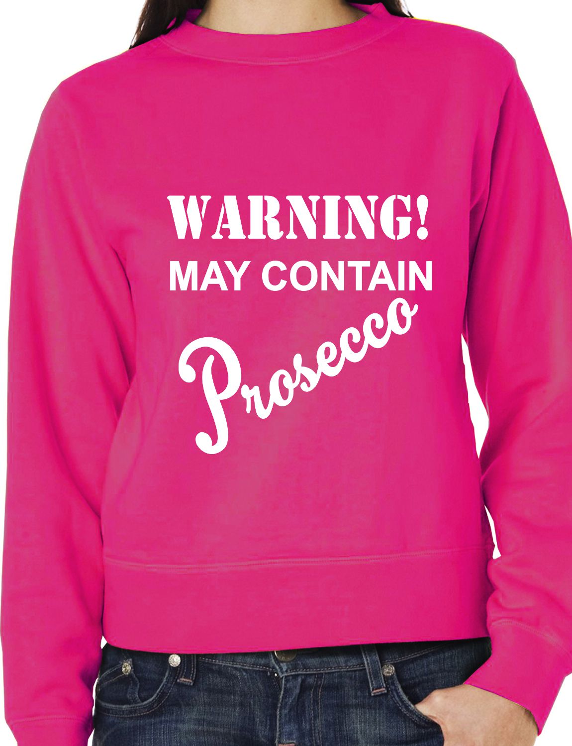 Warning Contains Prosecco Funny Drinks Sweatshirt