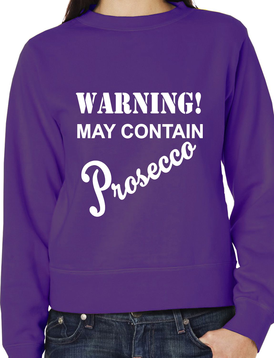 Warning Contains Prosecco Funny Drinks Sweatshirt