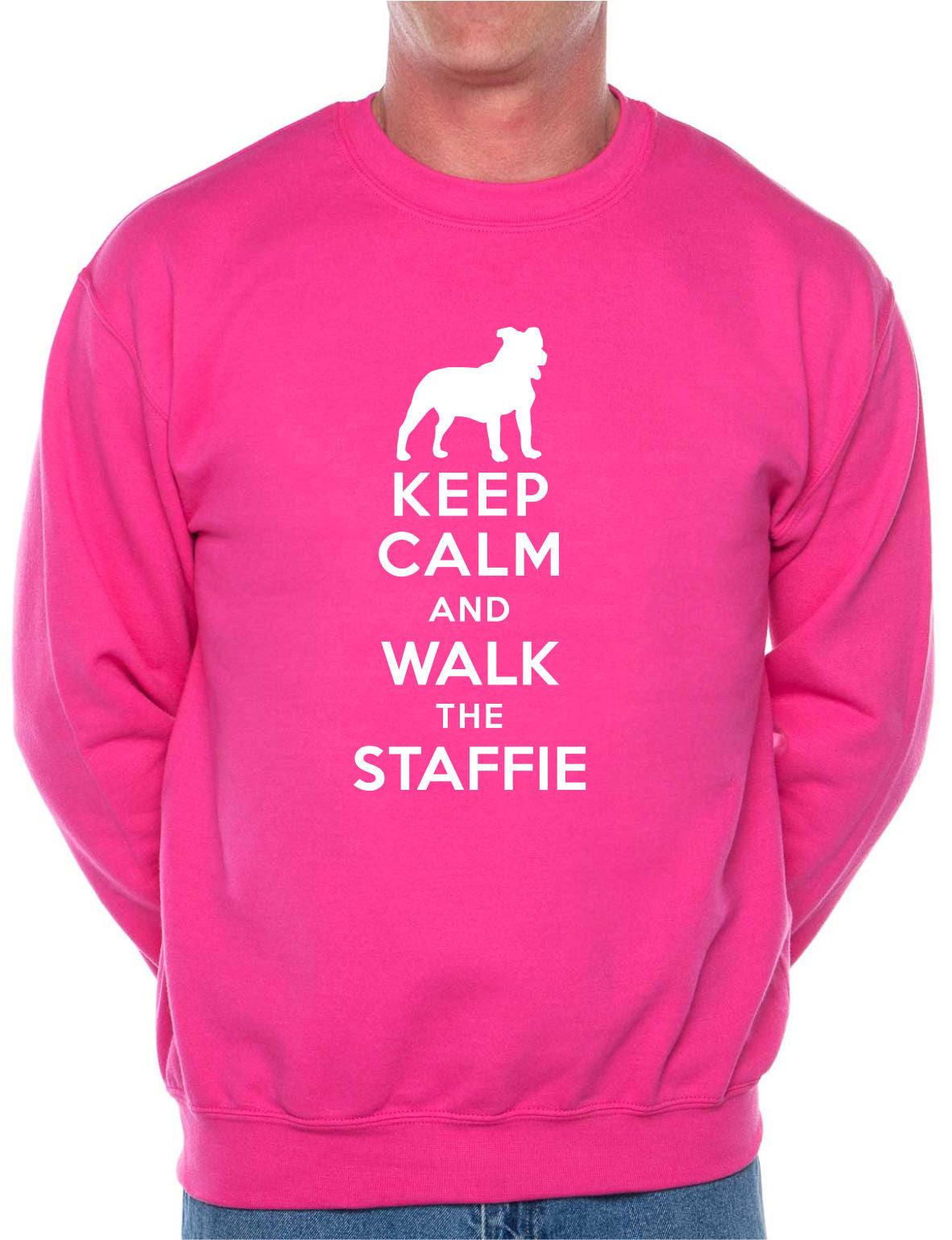 Keep Calm Walk The Staffie Dog Lovers Sweatshirt