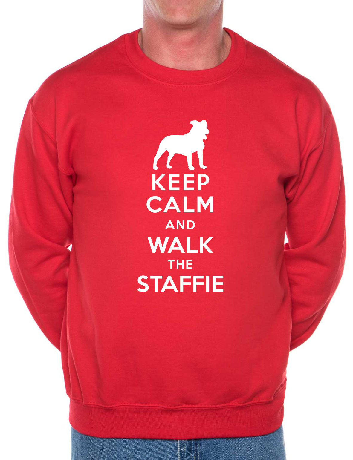 Keep Calm Walk The Staffie Dog Lovers Sweatshirt