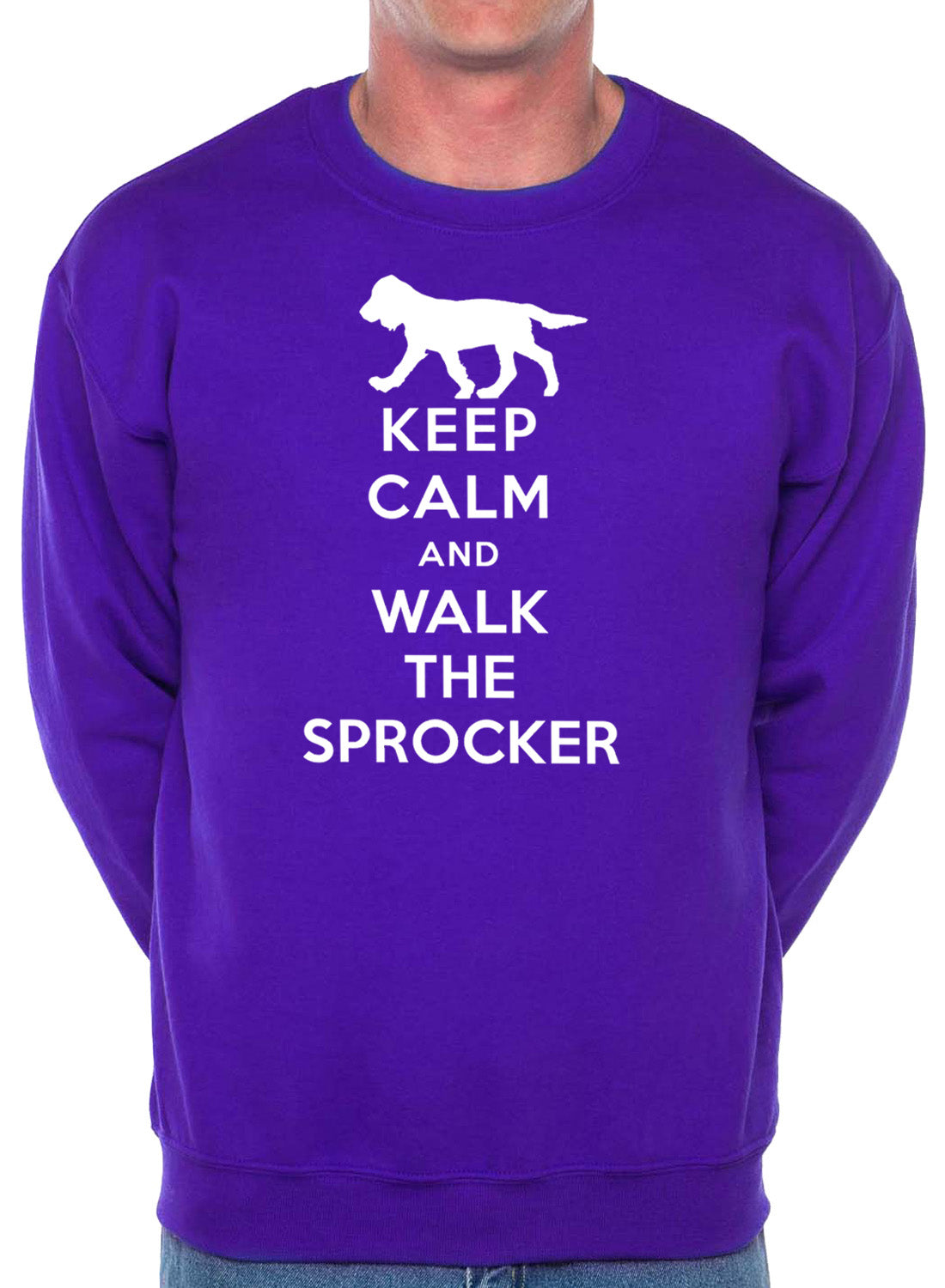 Keep Calm Walk The Sprocker Dog Lovers Sweatshirt