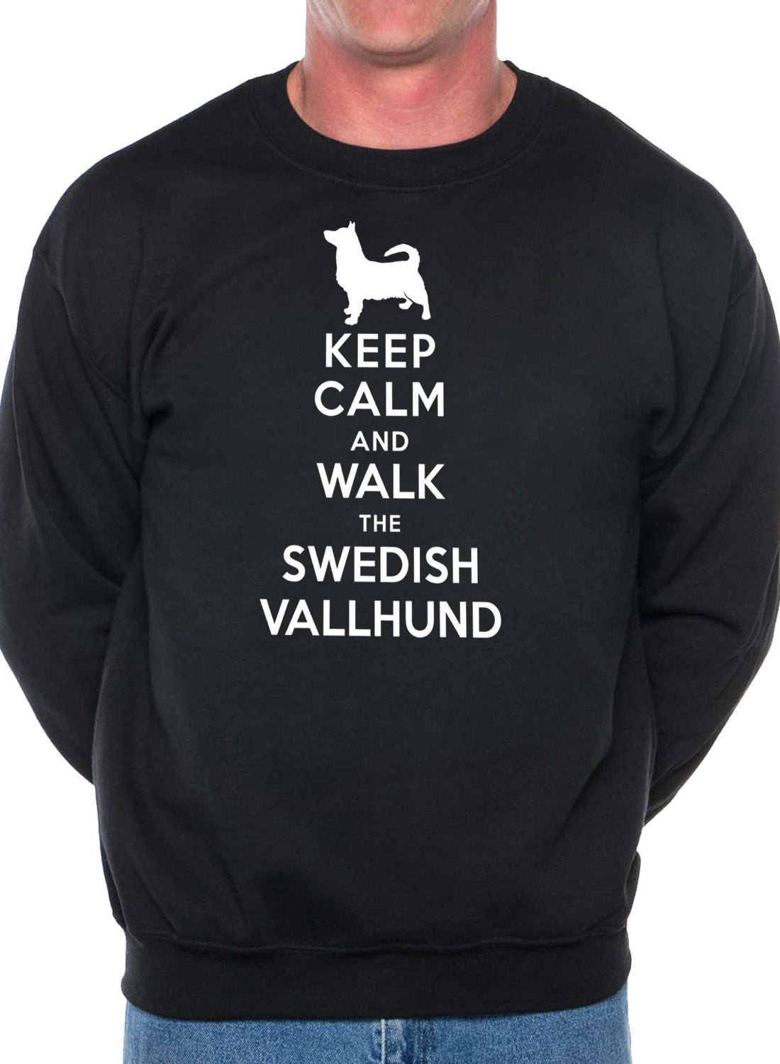 Keep Calm Walk The Swedish Vallhund Dog Lovers Sweatshirt