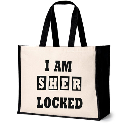 Sher locked Tote Bag Funny Birthday Gift For Ladies Canvas Shopper
