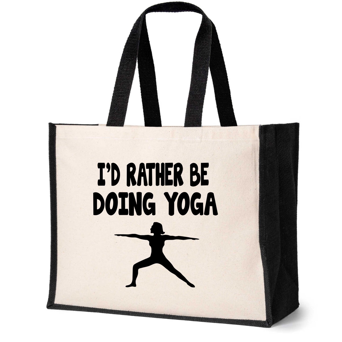 I'd Rather Be Doing Yoga Tote Bag Birthday Gift Ladies Canvas Shopper