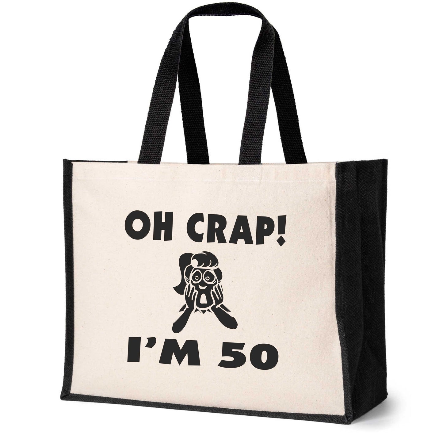 Oh Crap I'm 50 Tote Bag 50th Birthday Ladies Canvas Shopper