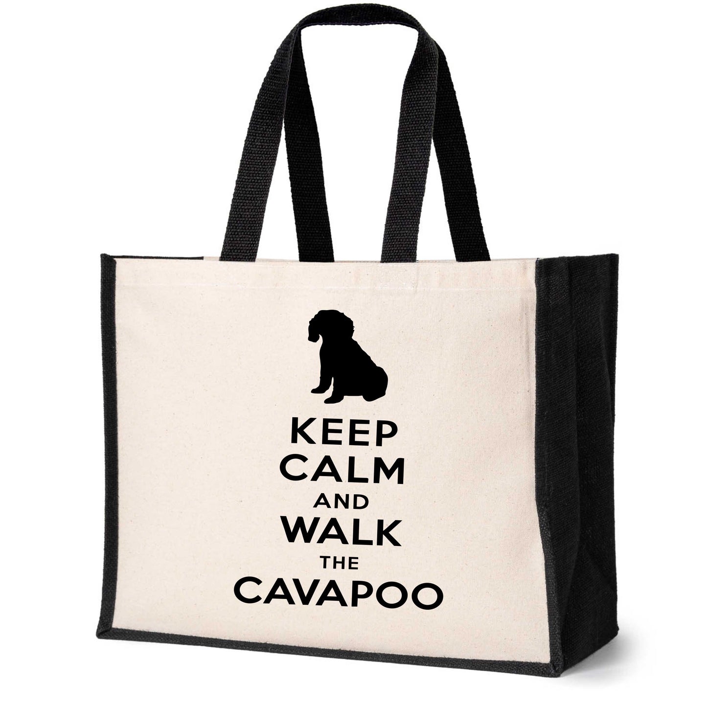 Keep Calm & Walk The Cavapoo Tote Bag Dog Lovers Ladies Canvas Shopper